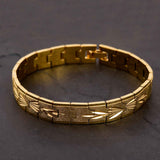 Gold Plated Textured Mens Bracelet