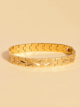 Gold Plated Textured Mens Bracelet