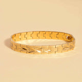 Gold Plated Textured Mens Bracelet