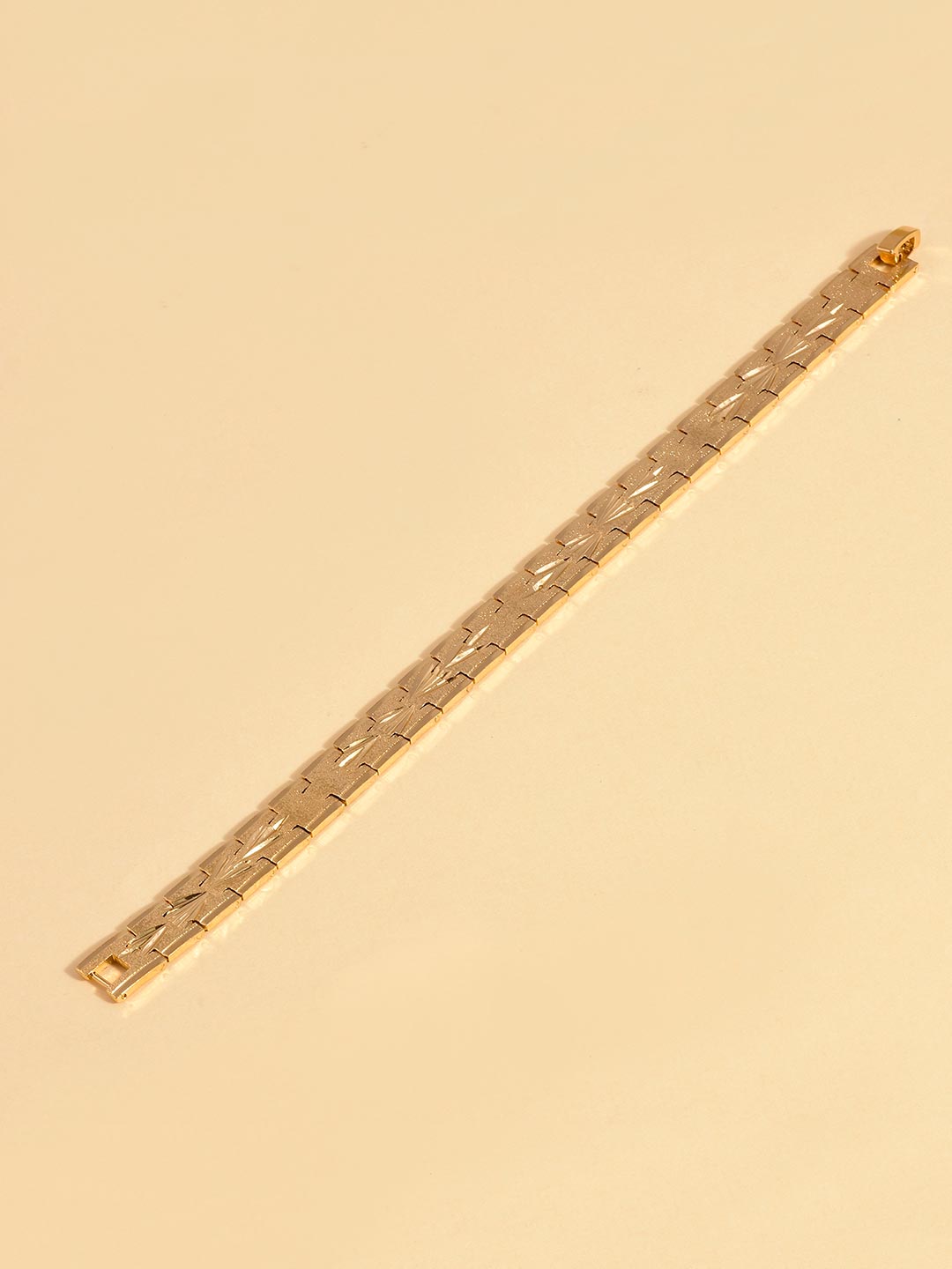 Gold Plated Textured Mens Bracelet