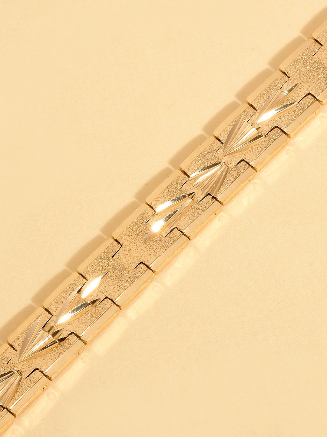 Gold Plated Textured Mens Bracelet