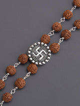 Swastik Two Strands Rudraksha Mens Bracelet