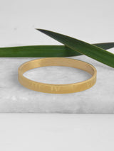 Engraved Numerus Gold Metallic Mens Bracelet