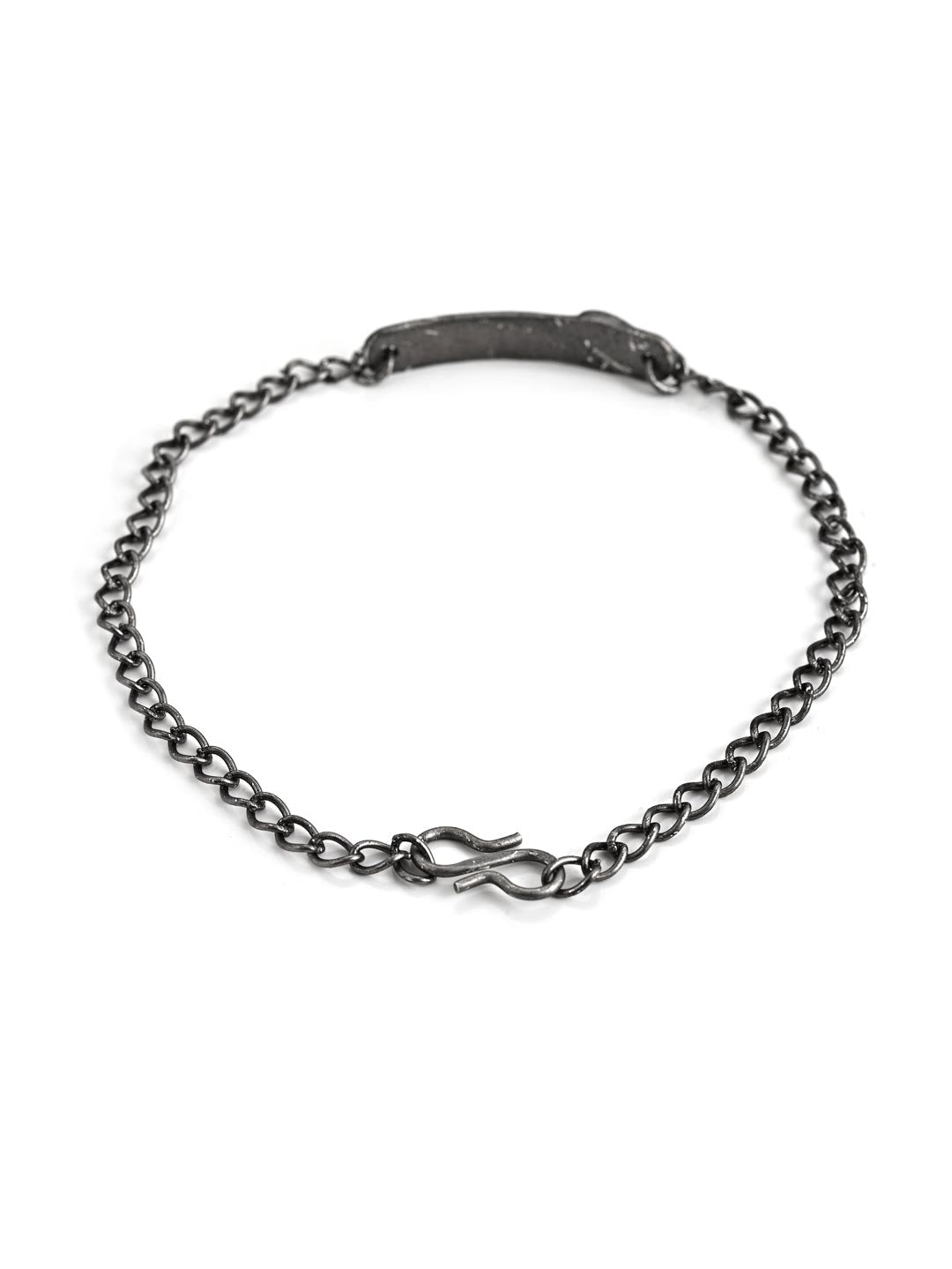 Oxidised Spade Silver Mens Bracelet