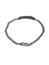 Oxidised Spade Silver Mens Bracelet