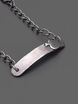 Oxidised Spade Silver Mens Bracelet