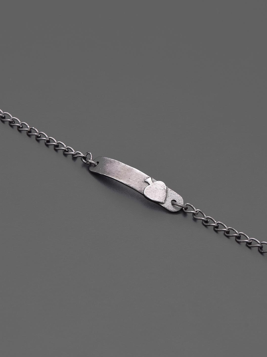 Oxidised Spade Silver Mens Bracelet