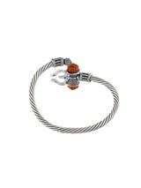 Rudraksha Om Twisted Old Silver Plated Bracelet