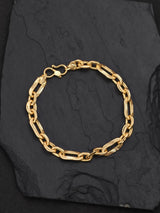 Elmo Dual Size Link 23.5K Gold Plated Mens Bracelet