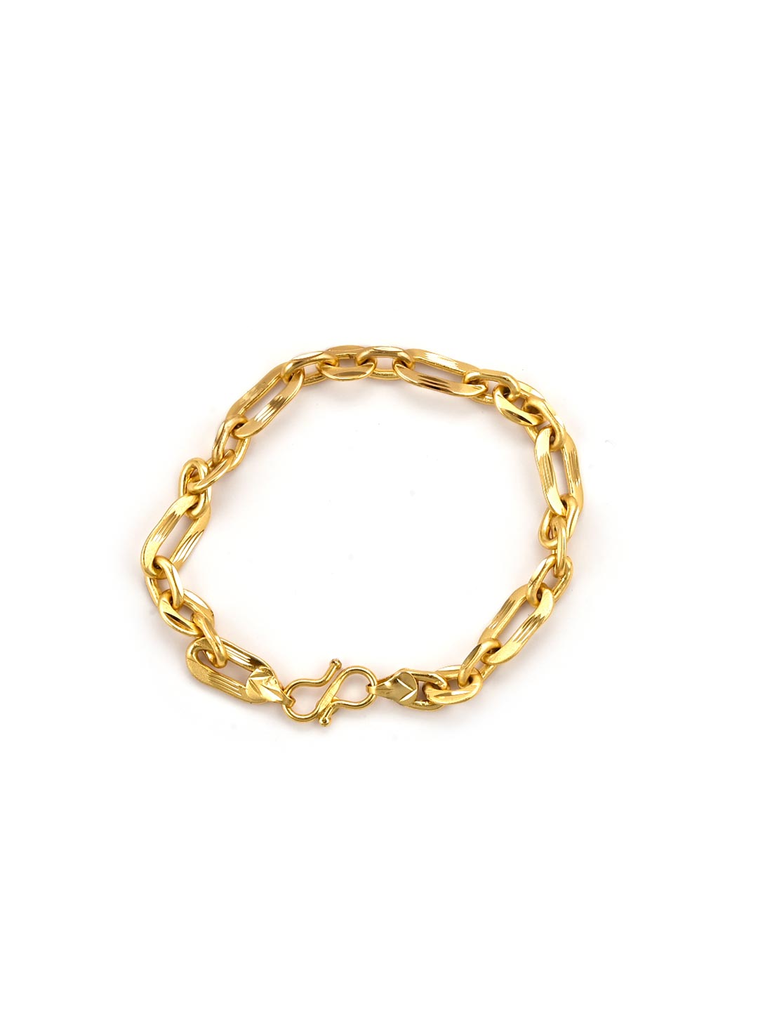 Elmo Dual Size Link 23.5K Gold Plated Mens Bracelet