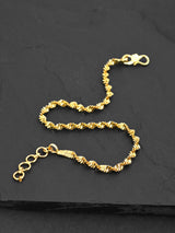Twisted Rope Gold Plated Mens Bracelet