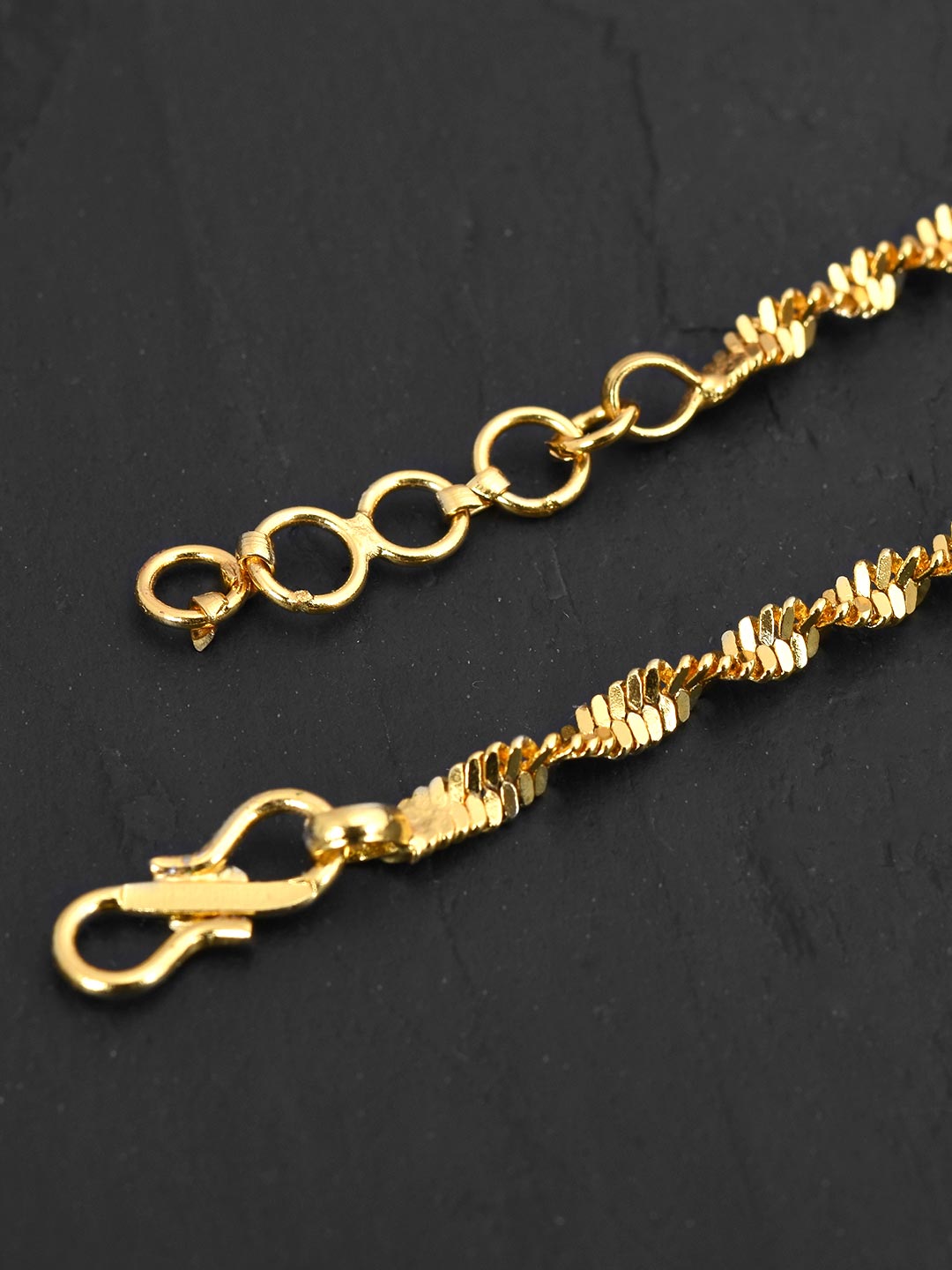 Twisted Rope Gold Plated Mens Bracelet