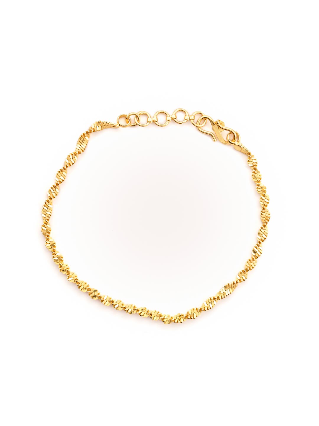 Twisted Rope Gold Plated Mens Bracelet