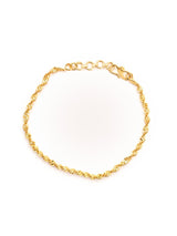Twisted Rope Gold Plated Mens Bracelet