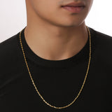 Bar Links Gold Plated Mens Chain