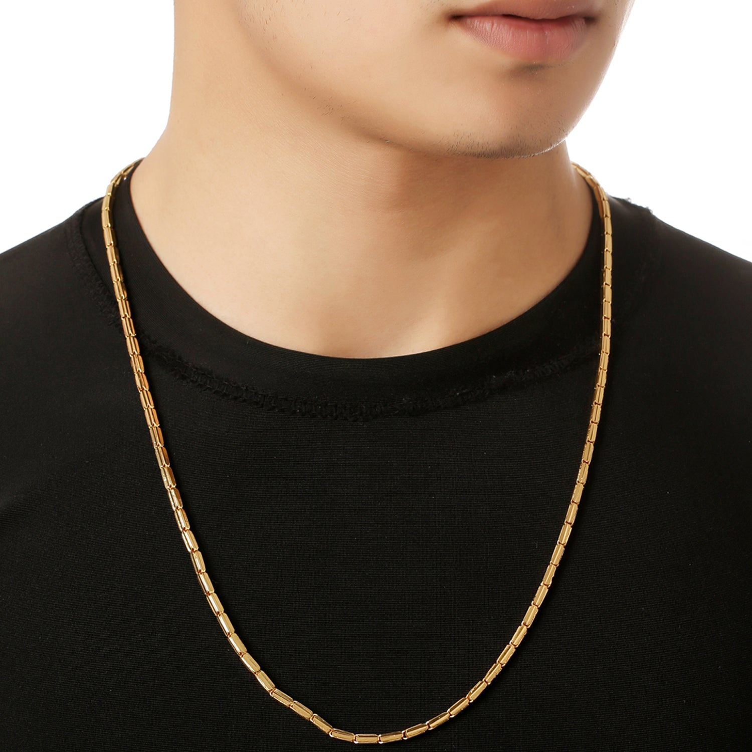 Classic Modern Gold Plated Box Mens Chain