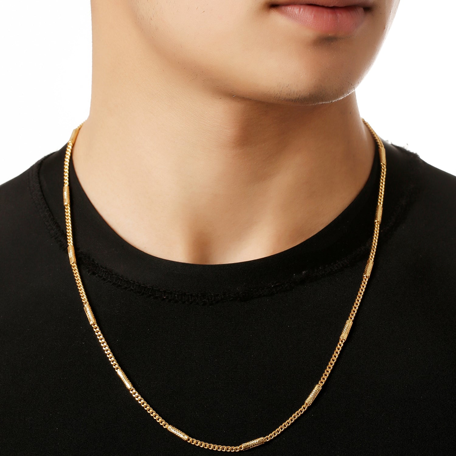 Contemporary Modern Link  Golden Colored Mens Chain
