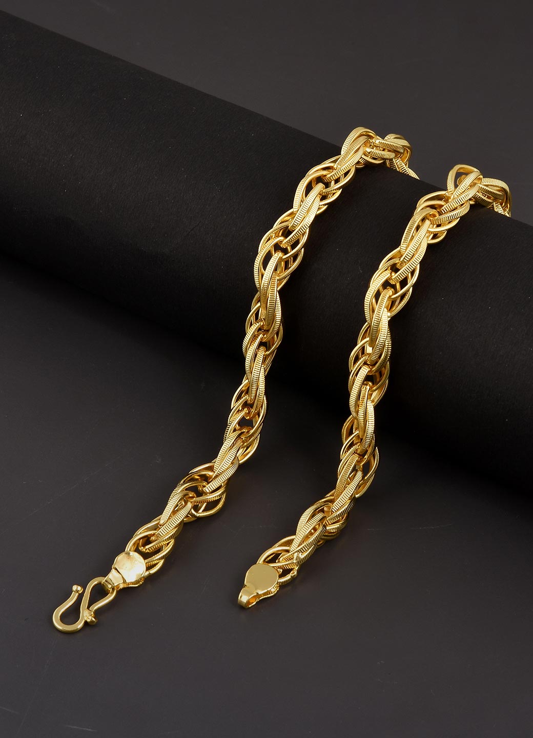 Contemporary Modern Handmade Golden Plated Mens Chain