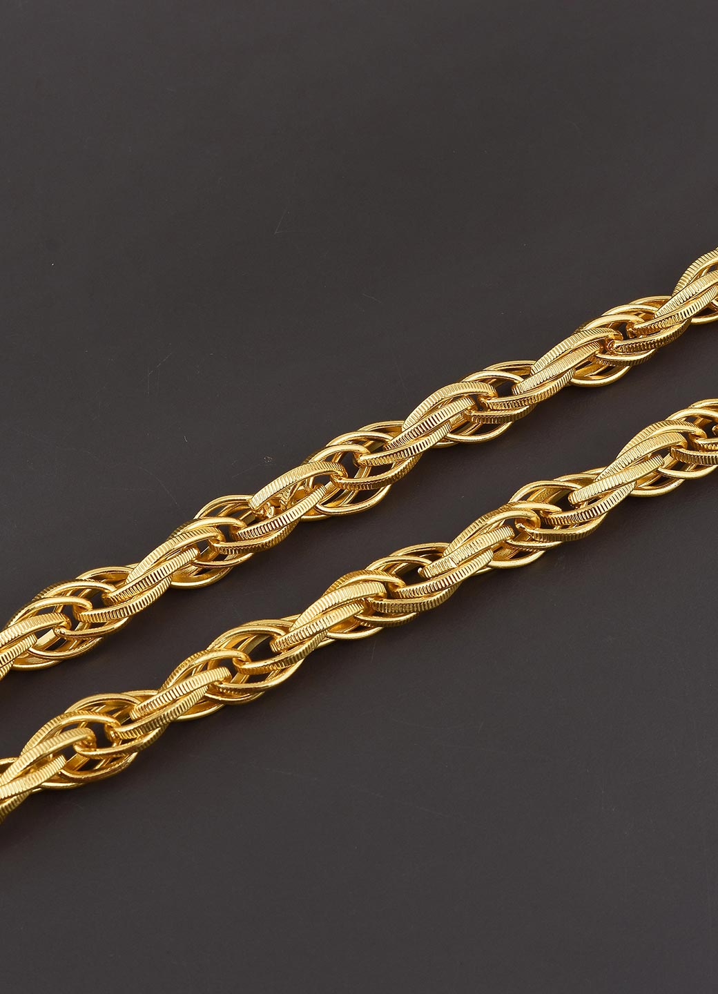 Contemporary Modern Handmade Golden Plated Mens Chain