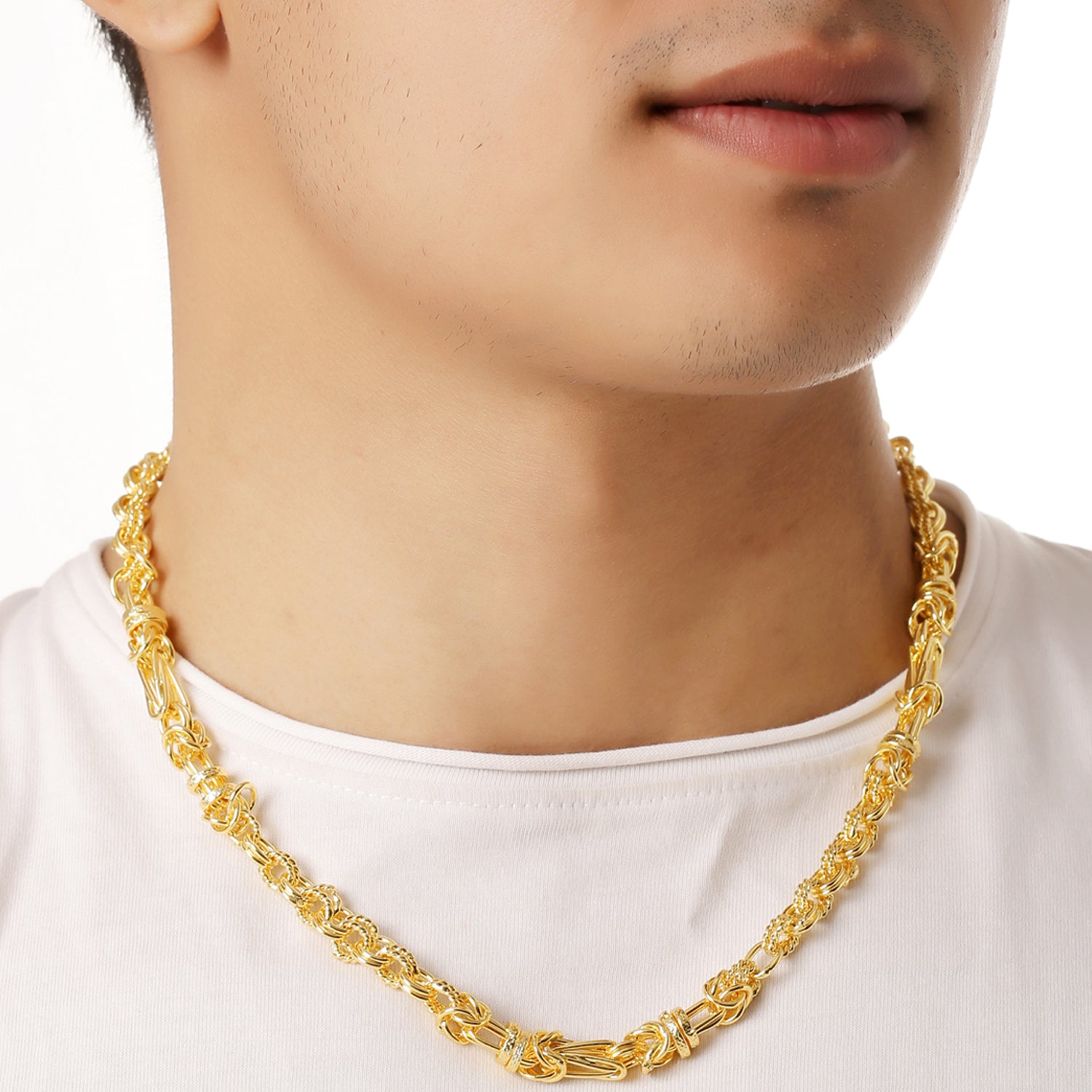 Contemporary Modern  Gold Plated Handmade Mens Chain