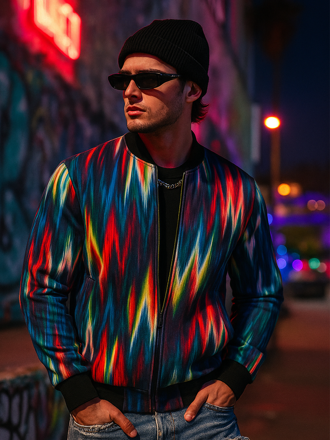 Multi Shoegaze Printed Velvet Jacket