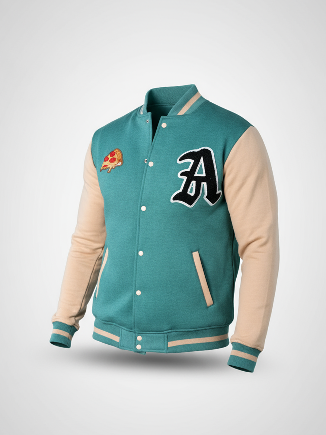 Pizza Sea Green LA Varsity Jacket