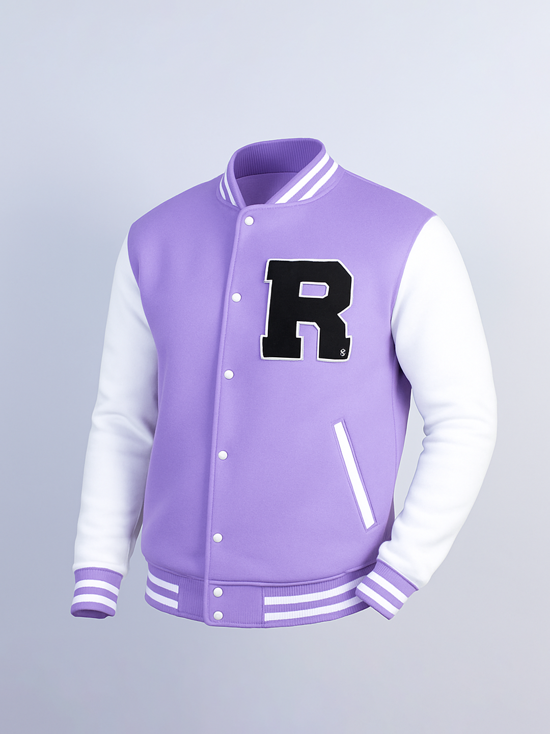 Good Vibes Lilac R Varsity Jacket