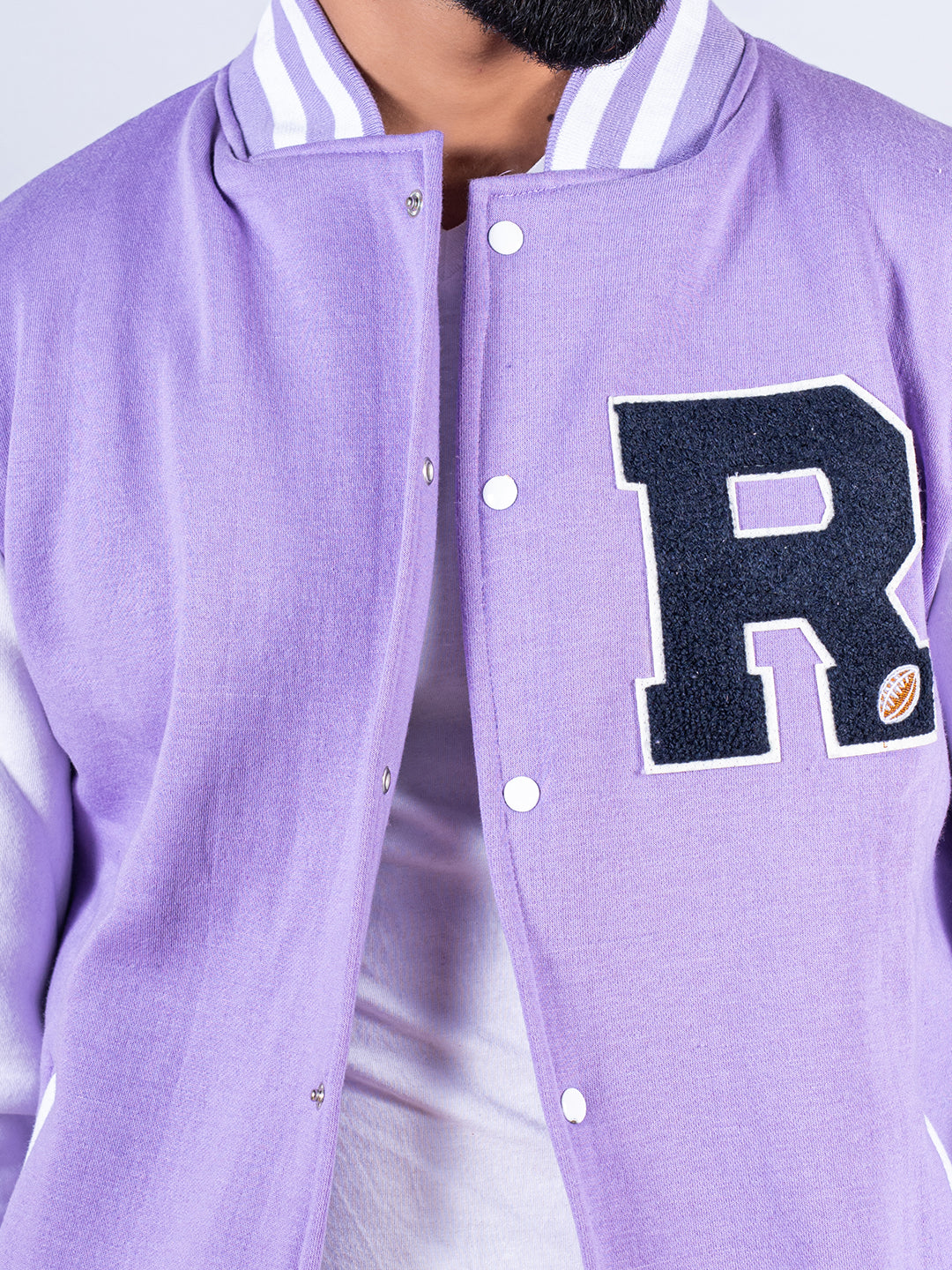 Good Vibes Lilac R Varsity Jacket