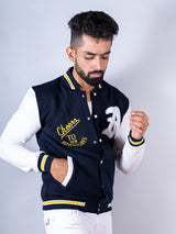 Cheers To New Adventures LA Navy Blue Varsity Jacket