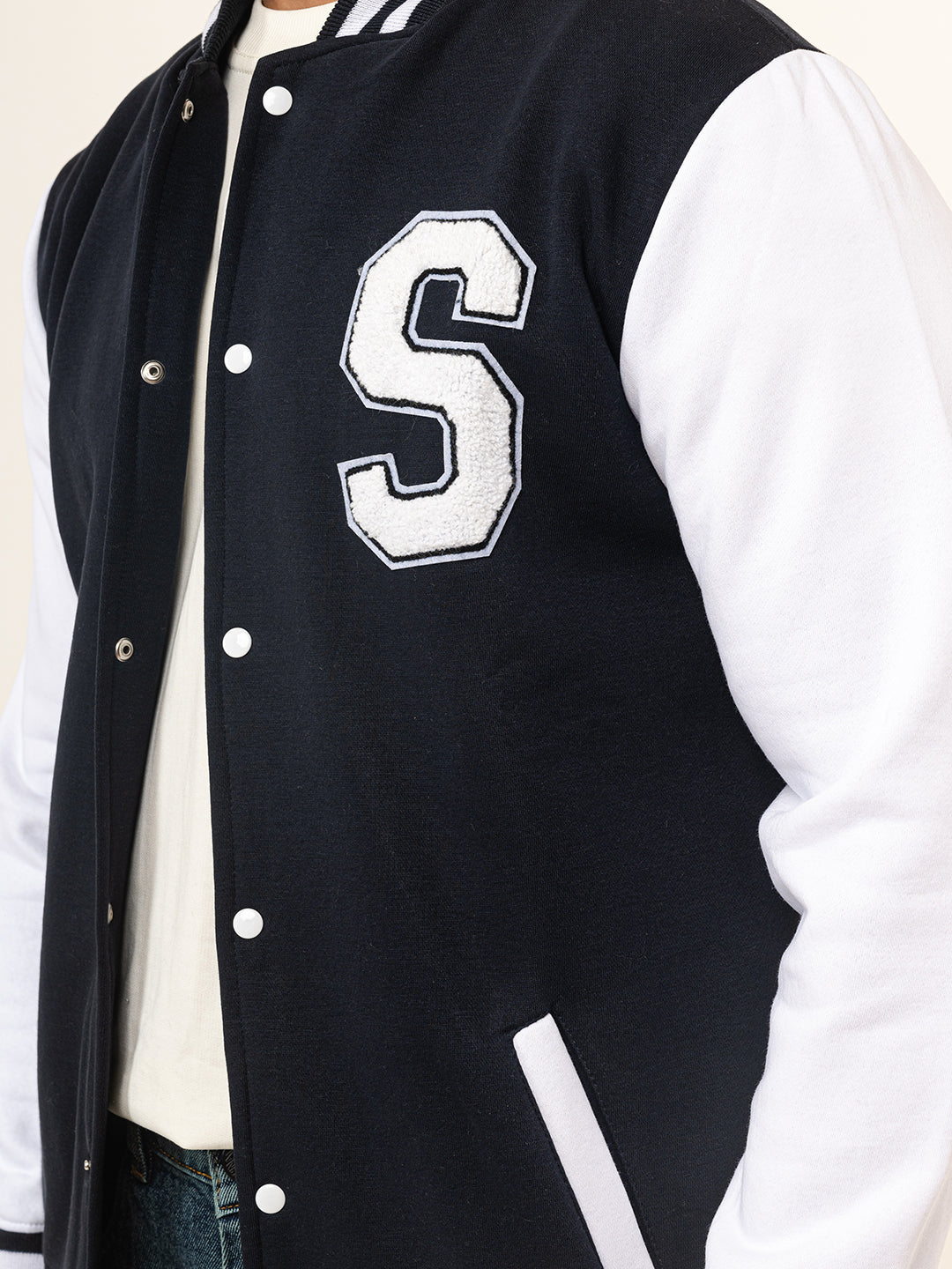 Navy Blue S Varsity Jacket