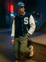 Navy Blue S Varsity Jacket