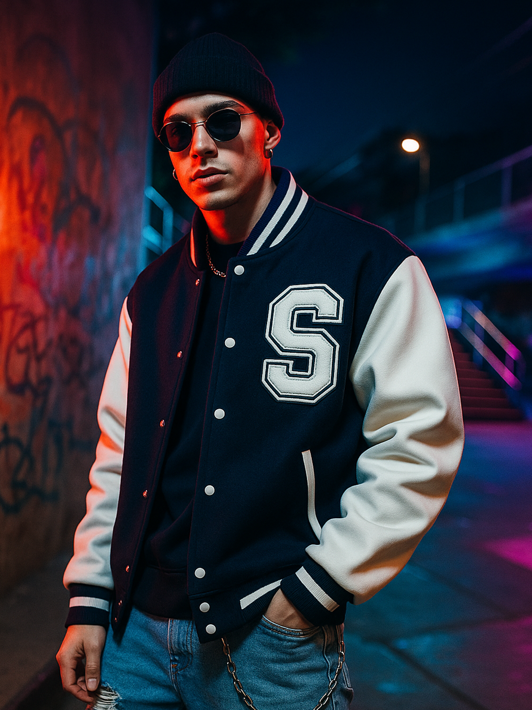 Navy Blue S Varsity Jacket