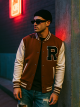 Brown R Tequila Varsity Jacket