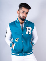 Teal Blue Buzz Off Varsity Jacket