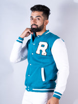 Teal Blue Buzz Off Varsity Jacket