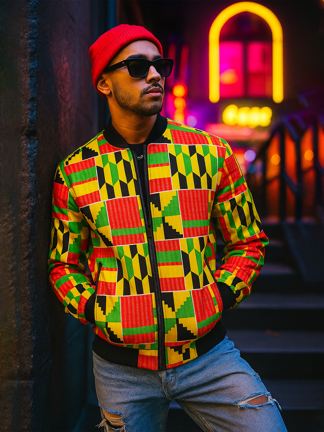 Multicolor African Wax Printed Velvet Jacket