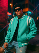 Sky Blue Varsity Jacket