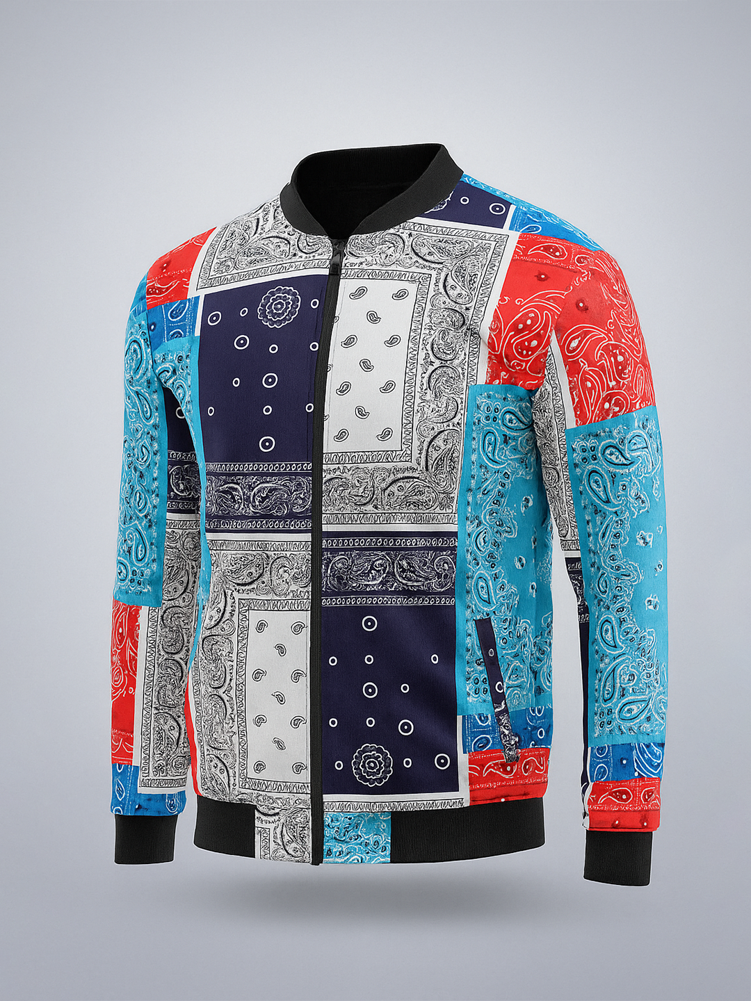 Multicolor Paisley Printed Velvet Jacket