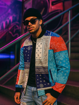 Multicolor Paisley Printed Velvet Jacket