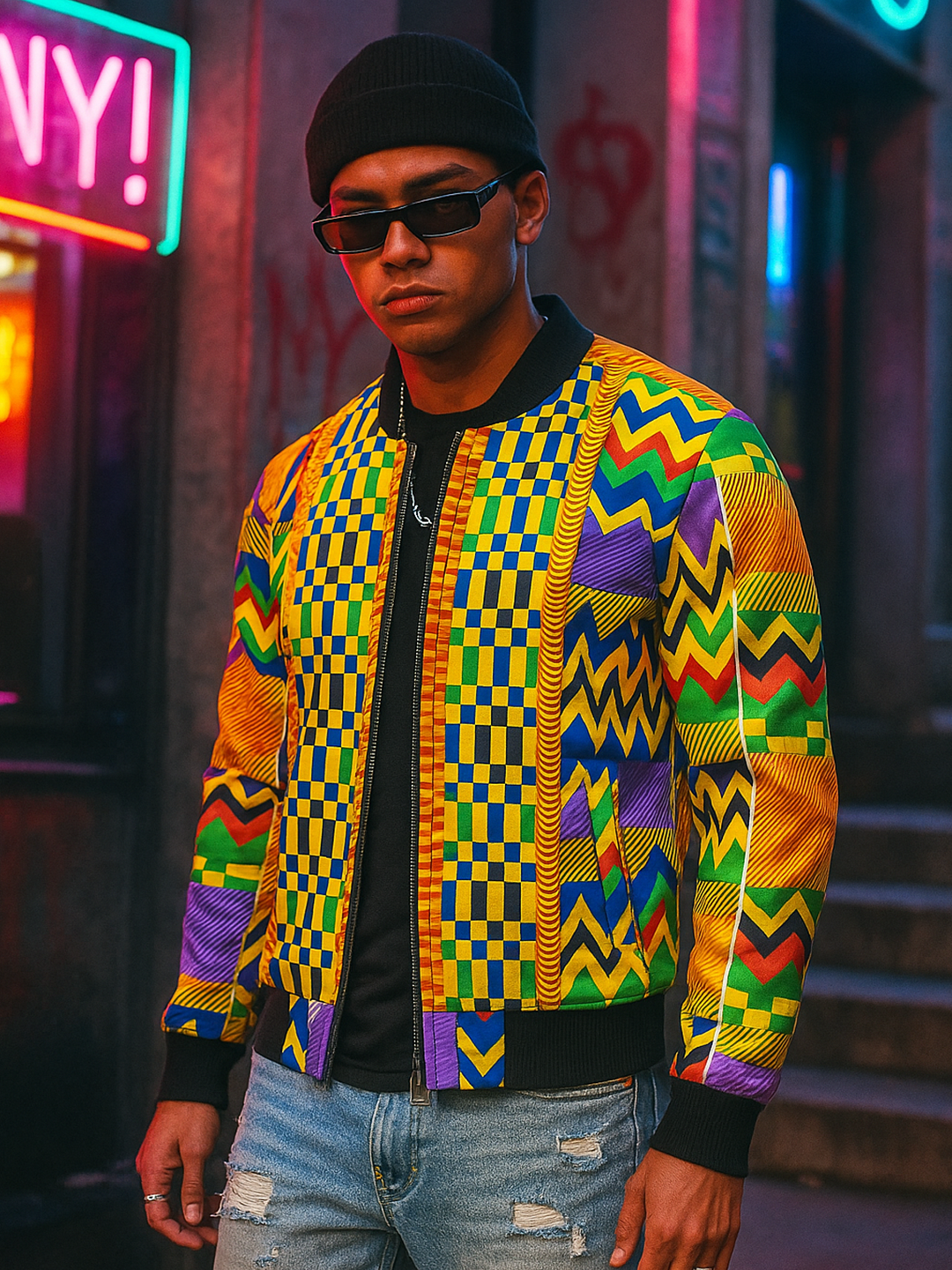 Multicolor African Printed Velvet Jacket