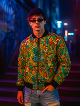 Multicolor Abstract Printed Velvet Jacket