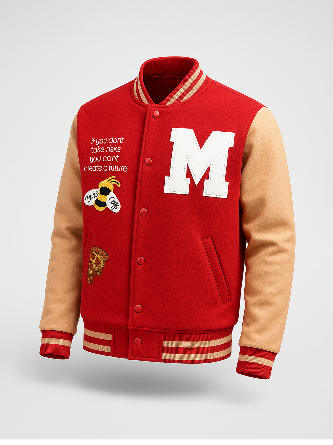 Red Buzz Off M varsity Jacket