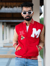 Red Buzz Off M varsity Jacket