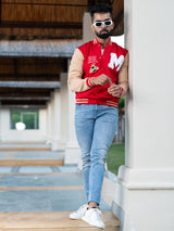 Red Buzz Off M varsity Jacket