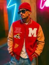 Red Buzz Off M varsity Jacket