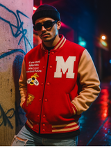Red Buzz Off M varsity Jacket