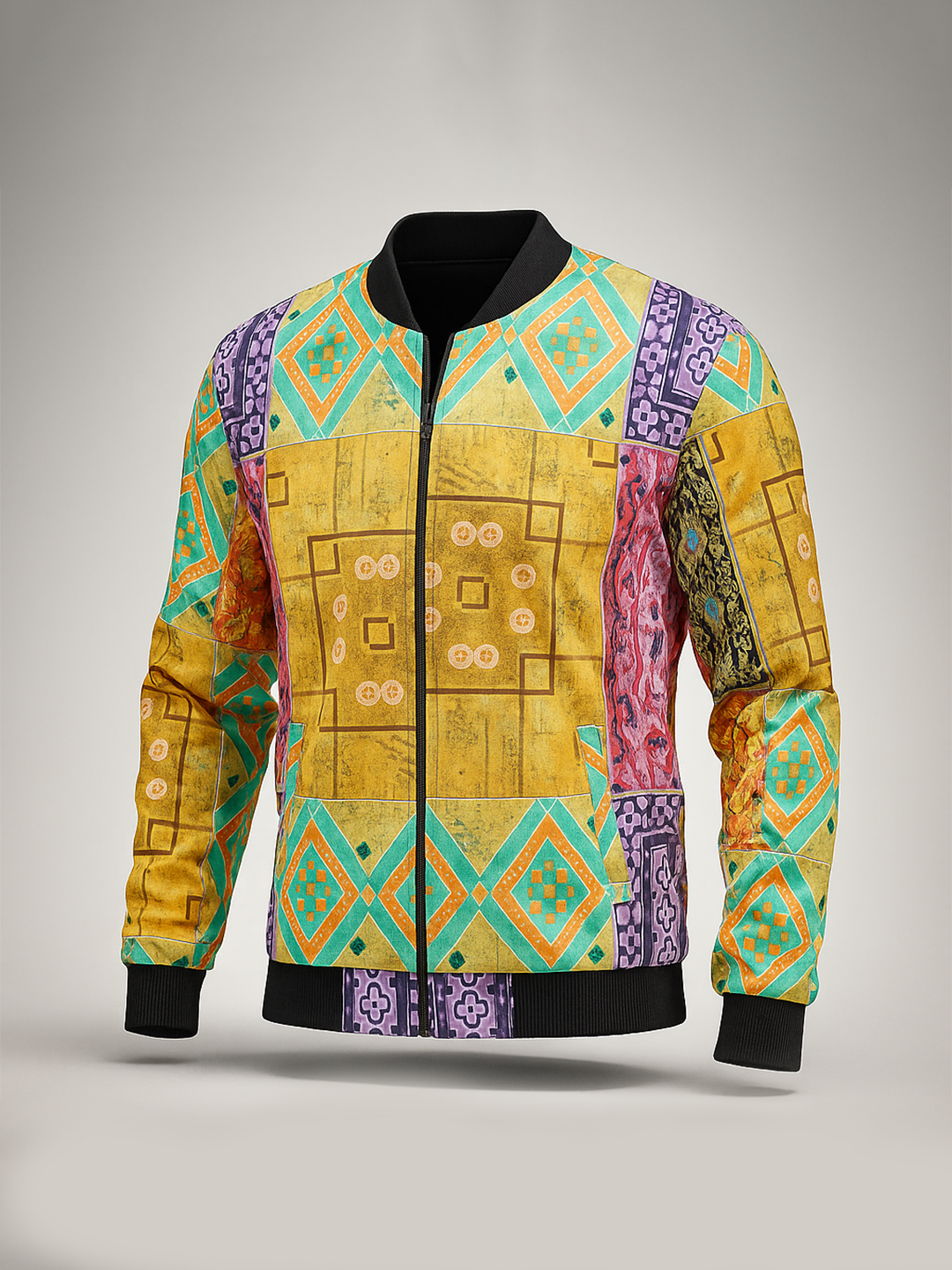 Multicolor Paisley Printed Velvet Jacket