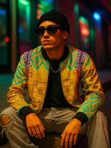 Multicolor Paisley Printed Velvet Jacket