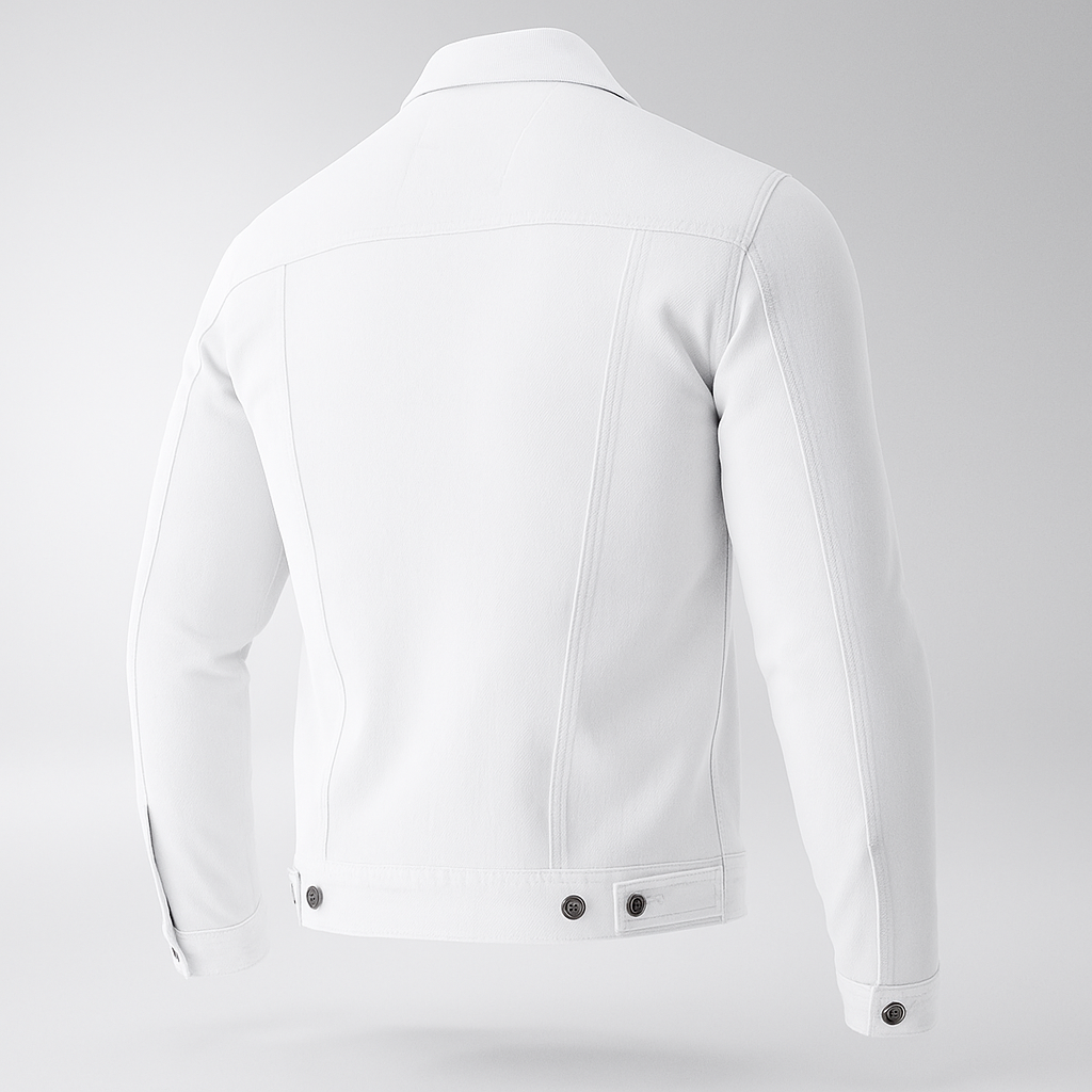 White Two Pockets Denim Jacket