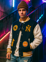 Navy Blue New York Varsity Jacket